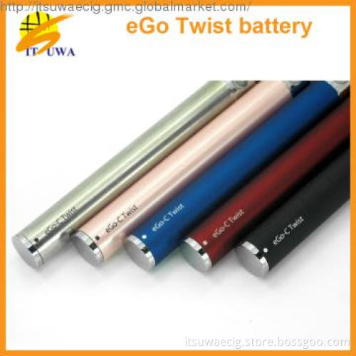 3.2v--4.2v e-cigarette ego twist voltage bottom changing battery